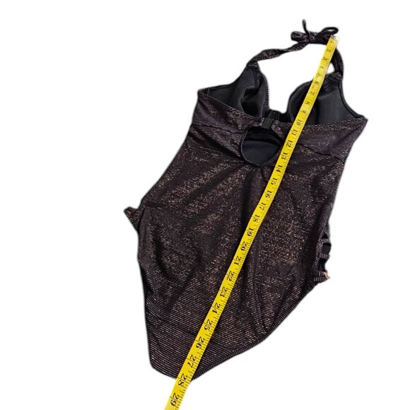 Freya Womens One Piece Swimsuit, Metallic, Underwire Support, Halter, 34DD - Picture 6 of 6